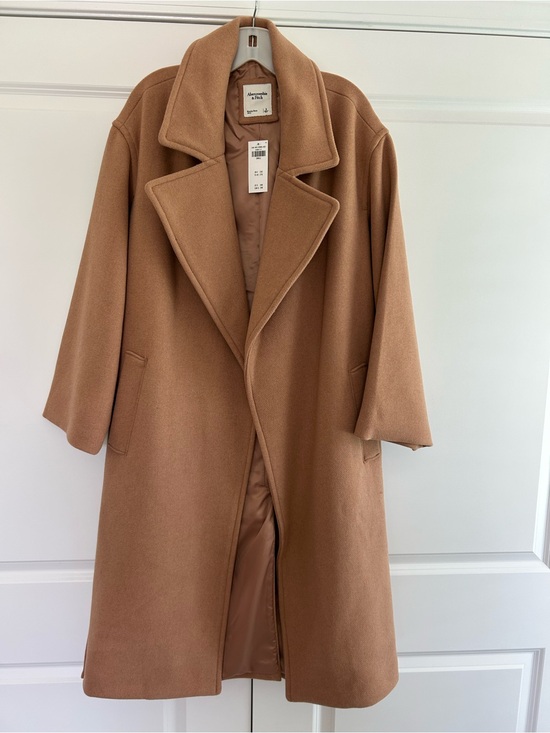 Abercrombie & Fitch Jackets & Blazers - Abercrombie & Fitch Camel Tan Wool-Blend Trench Coat